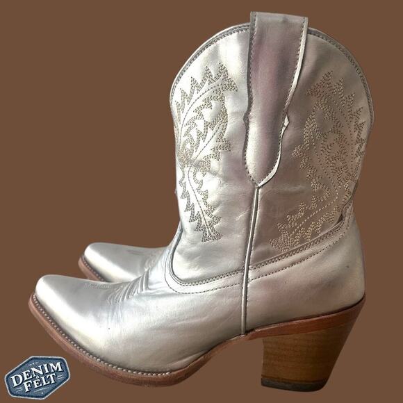 CORRAL WOMEN'S SILVER/TEAL EMBROIDERED ROUND TOE WESTERN COWBOY BOOTS/BOOTIES!! - Picture 12 of 16